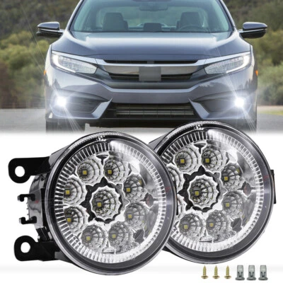Par de faros antiniebla LED para parachoques Honda Civic 2016 2017 2018 2019 2020 2021 Foto 1 de 4