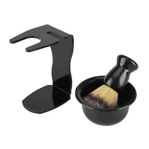 3 PCS Professional Men Shaving Brush Stand Holder Bowl Set - Picture 1 of 12