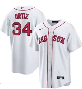 David Ortiz Big Papi #34 Red Sox Men's Home Replica Jersey - All Stitched - Picture 1 of 1