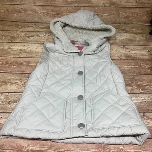 Bernardo Women Puffer Vest Hooded Sleeveless Polyester Beige Full Zip Size M - Picture 1 of 11
