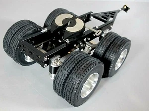 Tamiya 1/14 R/C Semi Tractor Trailer 2 Axles Dolly Pin Mount 5th Wheel Coupler - Picture 1 of 12