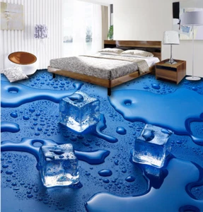 3D Blue Ice Cube Water 8437 Floor WallPaper Murals Wall Print Decal AJ WALLPAPER - Picture 1 of 5