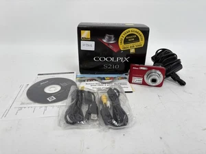 Nikon Coolpix S210 8MP Digital Camera Red Boxed With Charger Photography - Picture 1 of 15