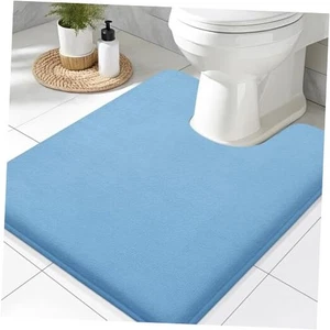 Memory Foam Toilet Rugs U-Shaped 24x20, Extra Soft 24" x 20" Contour Rug Blue - Picture 1 of 7