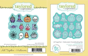 Taylored Expressions - ALL TOGETHER - HALLOWEEN Stamp & Die - New, Retired - Picture 1 of 6