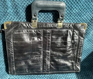 Maletín piel de anguila, vintage, cordobés, 17x12x3, mango superior, Corea - Imagen 1 de 13