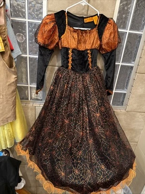 Disfraz de Bruja Halloween Espeluznante Talla Lg 6X Manga Larga, Falda Aro Larga, Encaje Foto 1 de 4