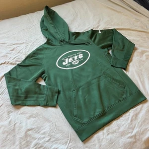 Nike New York Jets NFL Sudadera con Capucha Verde Hombres Pequeño Ajuste Térmico Fans de Fútbol Pre-Amado - Imagen 1 de 15