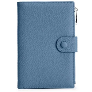 Porta pasaporte de cuero para mujer, billetera de viaje delgada con bloqueo RFID, compacta... - Imagen 1 de 6