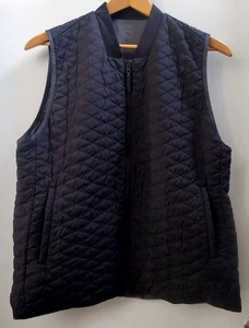 Gymshark Weste Retake Reversible L schwarz gesteppt / silber Logo Aufdruck Full Zip - Bild 1 von 13