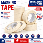 GENERAL MASKING TAPE 48MM - 24MM X 50M DIY CRAFT PAINTER EASY TEAR Fast White