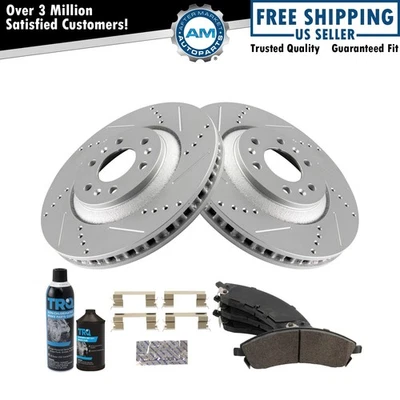 Front Metallic Brake Pad Performance Rotor Kit w/ 17 Wheels w/Chemicals - Image 1 of 4