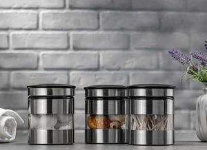 Set Of 3 Airtight Food Storage Container for Kitchen Counter - Picture 1 of 6