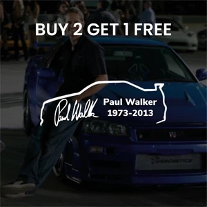 Pegatina tributo a Paul Walker - calcomanía en memoria - elige el tamaño del color - Imagen 1 de 2