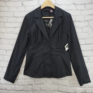 Shape Fx Sculpting Blazer Womens Sz 10T Black Lace-Up Sleeves Career Stretch NWT - Picture 1 of 11