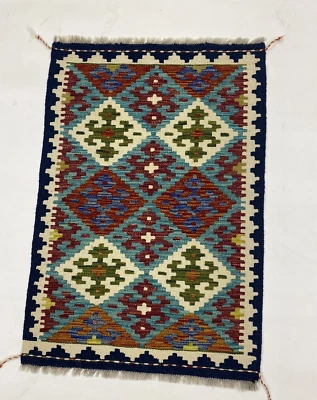 Super Kelim Kilim Afghan Orientteppiche ( 90 x 60 cm) Handgewebt Top - Bild 1 von 4