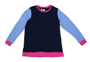 Lands End Serious Sweats Womens Color Block Long Sleeve Pullover Sweatshirt M - Picture 1 of 9