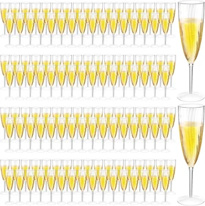 Paquete de 144 flautas de champán de plástico desechables Gerrii vasos duros transparentes idea de 6 OZ - Imagen 1 de 12