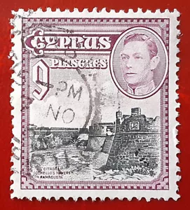 CYPRUS 1938 9pia Used George Tower Mi 150 Scott 151 Superb 6130 - Picture 1 of 2