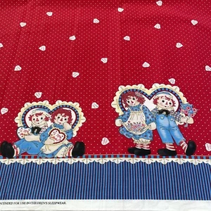 Daisy Kingdom Raggedy Ann Hearts and Flowers Border for Springs Cotton 2+ yards - Picture 1 of 5