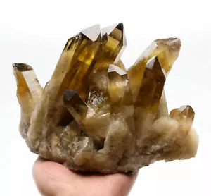 Muestra mineral de punto de racimo de cristal de cuarzo citrino ahumado transparente natural de 6,93 lb - Imagen 1 de 9