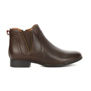 Cobb Hill Crosbie Gore Brown Leather Booties CI9331 - Picture 1 of 4