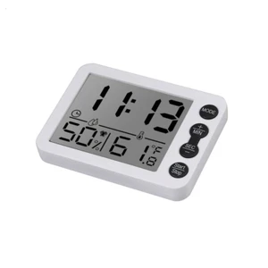 Thermometer Digital LCD Hygrometer Humidity Meter Room Indoor Temperature Clock - Picture 1 of 12