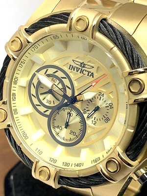 Reloj Hombre Invicta 25515 Perno Cuarzo Cronógrafo 52mm Buzo Oro Acero Inoxidable Foto 1 de 4