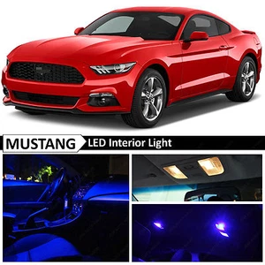 Kit de equipamiento de luces LED interiores FIts 2015-2016 Ford Mustang azul 10x - Imagen 1 de 7