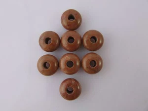 AAA Brown Jasper European Rondelle Large Hole Beads - 8x14mm 4.5mm Hole- 5 Pcs - Picture 1 of 5