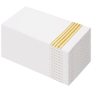 200 Pack Dinner Paper Napkins Disposable Hand Towels for White and Gold - Picture 1 of 7