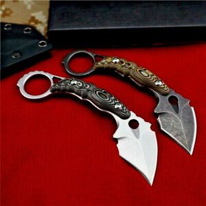Mini Spear Point Knife Hunting Wild Tactical Combat DC53 Steel Blade G10 Handle