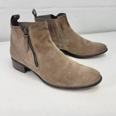 Botas de tacón Chelsea Paul Green para mujer talla 9 marrón gamuza cuero cremallera tobillo Foto 1 de 4