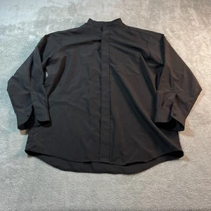 Camisa de manga larga Friar Tuck Canada para hombre 16,5/33 grande negra con botones papá - Imagen 1 de 12