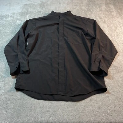 Camisa de manga larga Friar Tuck Canada para hombre 16,5/33 grande negra con botones papá Foto 1 de 4