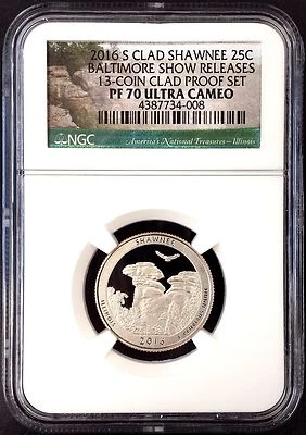 2016 S Proof Shawnee Quarter, NGC PF 70 Ultra Cameo, Baltimore Show Releases! - Image 1 of 4