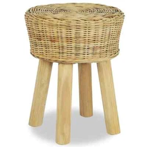 Sgabello in Rattan Naturale Sedia Seggiola Salotto Arredo Sedile Cucina vidaXL - Foto 1 di 4