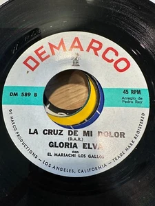 Latin 45 DeMarco Pedro Rey Mariachi Los Galleros Gloria Elva Ellos Cruz De Dolor - Imagen 1 de 2