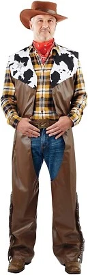 Disfraz de vaquero para hombre + sombrero adulto salvaje oeste forajido pistolero chaps Halloween Foto 1 de 4
