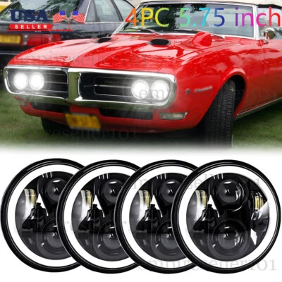 Faros LED Halo HI/LO 4 un. 5 3/4" 5.75" para Pontiac GTO Grand Prix Firebird Foto 1 de 4