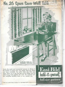 Unused Easi-Bild Build it Yourself Space Saver Wall Table Woodworking Pattern - Picture 1 of 2