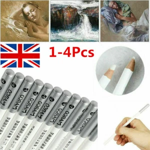 1/4Pcs Professional White Sketching Pencil High-gloss Drawing Charcoal Pencil UK - Picture 1 of 14
