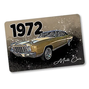 1972 Monte Carlo Muscle Car Art Design 8x12 In. Aluminum Sign - Picture 1 of 4