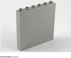 Lego 1x 3754 Ladrillo Gris Claro 1 x 6 x 5 7166 - Imagen 1 de 1