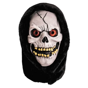 Chamber of Horrors White Latex Overhead Hooded Skull Mask - One Size - Picture 1 of 3