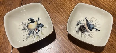¡Nuevo! (sin caja) Juego de 2 cuencos de inmersión Lenox Winter Greetings - 4" pájaros de colección Foto 1 de 4