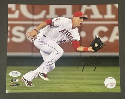 Mike Trout Signed 8x10 Photo File Autographed Auto Angels Picture PSA COA - Image 1 of 2