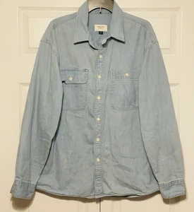 American Eagle Jeanshemd Erwachsene Large blau Denim Knopfleiste geknöpfte Tasche - Bild 1 von 5