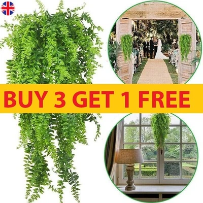 Artificial Plant Hanging Fake Macrame In Pot Fern Succulent Plant Green Trailing - Image 1 of 4