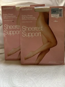 Sheerest Support Extra Sheer Morbido Mutandine Piede Sandalo Lungo JCPenny 2 paia - Foto 1 di 11
